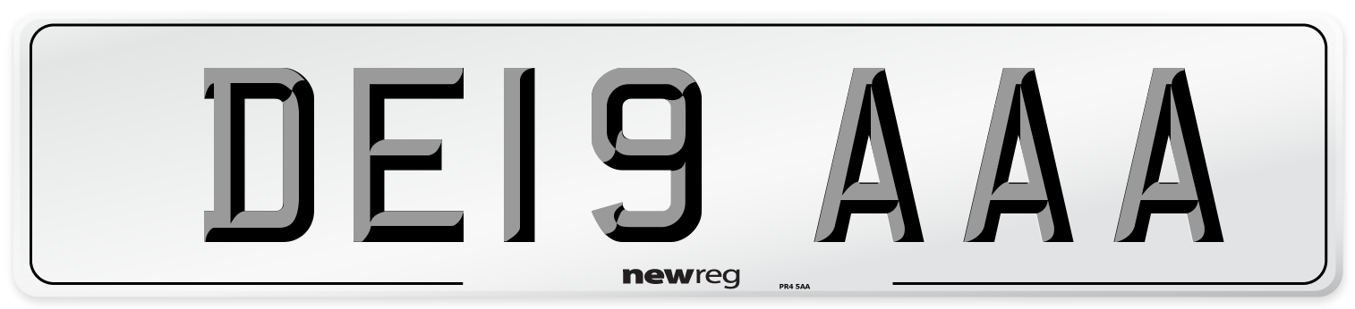 DE19 AAA Number Plate from New Reg